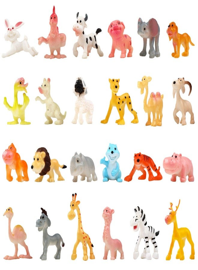 SHORO Cartoon Animal, Mini Plastic Wild Animals Models Toys Kit, Jungle Animal Figures Set for Children Educational Toy (Wild Animal, 24, Count) - Image 2
